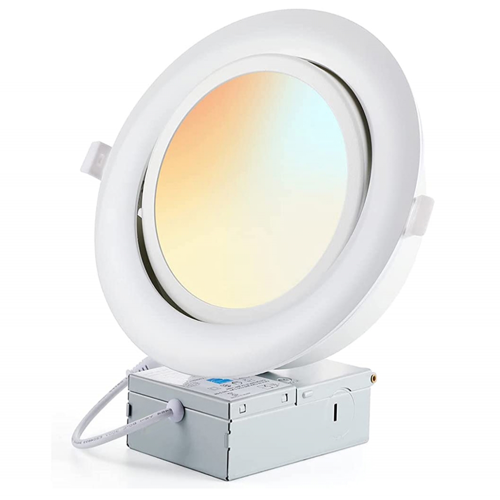 4‘‘  3CCT LED Recessed Gimbal Panel Lights with Junction Box,9W 810LM,Dimmable IC Rated Ceiling Lighting ETL Energy Star listed.