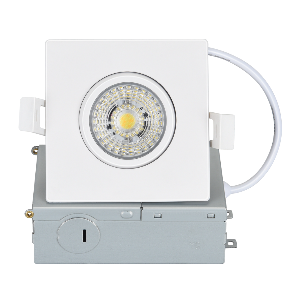3‘‘4‘‘ Square 360D Rotation and 36D Tilt    Color Selectable  3000K/4000K/5000K/6000K CRI80+  Dimmable LED Recessed COB Gimbal  Downlight with Junction Box 120V ETL Listed IC Rated