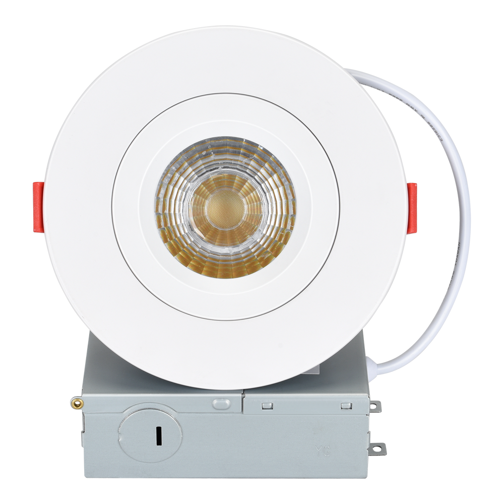 3‘‘4‘‘ Round 360D Rotation and 36D Tilt    Color Selectable 3000K/4000K/5000K/6000K CRI80+  Dimmable LED Recessed COB Gimbal  Downlight with Junction Box 120V ETL Listed IC Rated 
