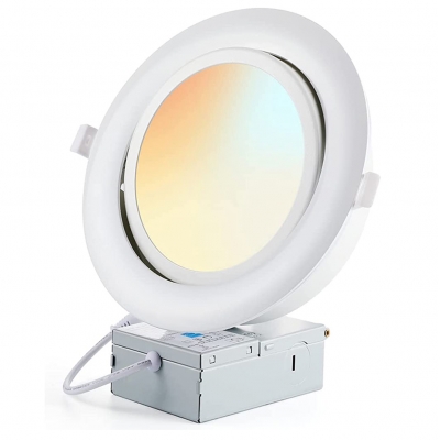 4‘‘  3CCT LED Recessed Gimbal Panel Lights with Junction Box,9W 810LM,Dimmable IC Rated Ceiling Lighting ETL Energy Star listed.