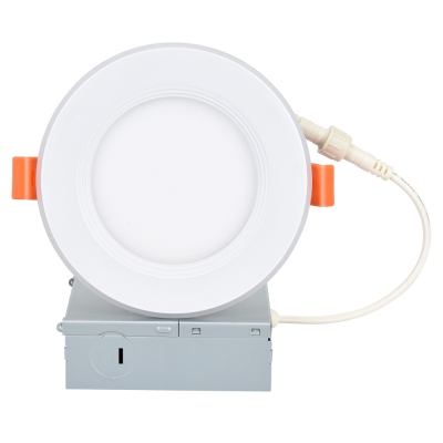4‘‘6‘‘ Round Color Changeable 5CCT 2700K/3000K/3500K/4000k/5000k+Night Light 2700K          Dimmable Recessed LED Downlight with Junction Box ETL Listed IC Rated