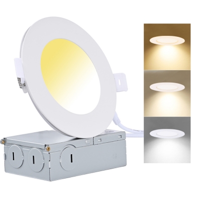 3‘‘4‘‘6‘‘ 5CCT WET LED Recessed Slim Downlights with Junction Box Dimmable IC Rated Ceiling Lighting ETL Energy Star listed.