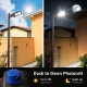 LED Parking Lot LighDLC UL Listed Dusk to Dawn Shoebox Light Fixture with PhotocellCommercial Street Lighting, 100-277V, 5000K, 1-10 V Dimmable, 10 KV, Arm Mount